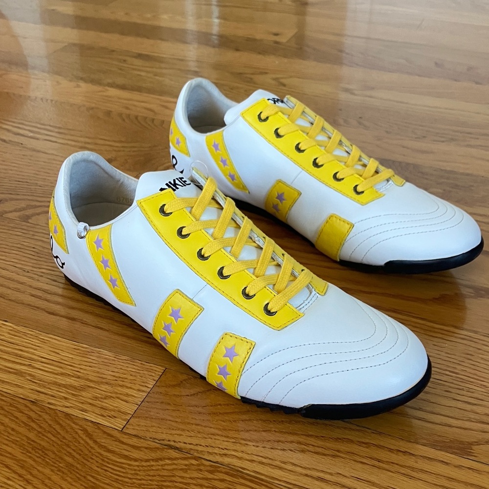 Frankie Morello White and Yellow Sneakers, made in Italy, brand new